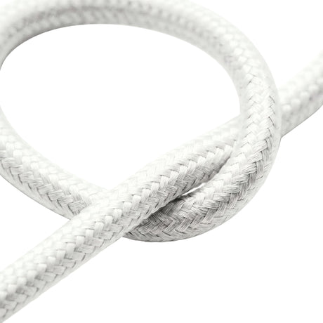 Round silk-effect fabric cable – Optical white
