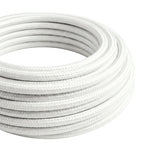Round silk-effect fabric cable – Optical white