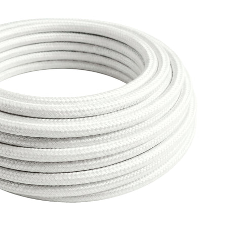 Round silk-effect fabric cable – Optical white