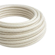 Round silk-effect fabric cable – Pearl white