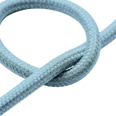Round silk-effect fabric cable – Sky blue