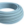 Round silk-effect fabric cable – Sky blue