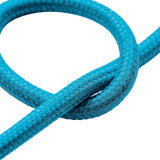Round silk-effect fabric cable – Cyan blue