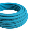 Round silk-effect fabric cable – Cyan blue