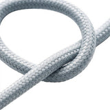 Round silk-effect fabric cable – Light blue-grey