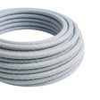 Round silk-effect fabric cable – Light blue-grey