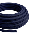 Round silk-effect fabric cable – Deep blue