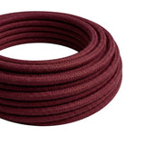 Round silk-effect fabric cable – Burgundy