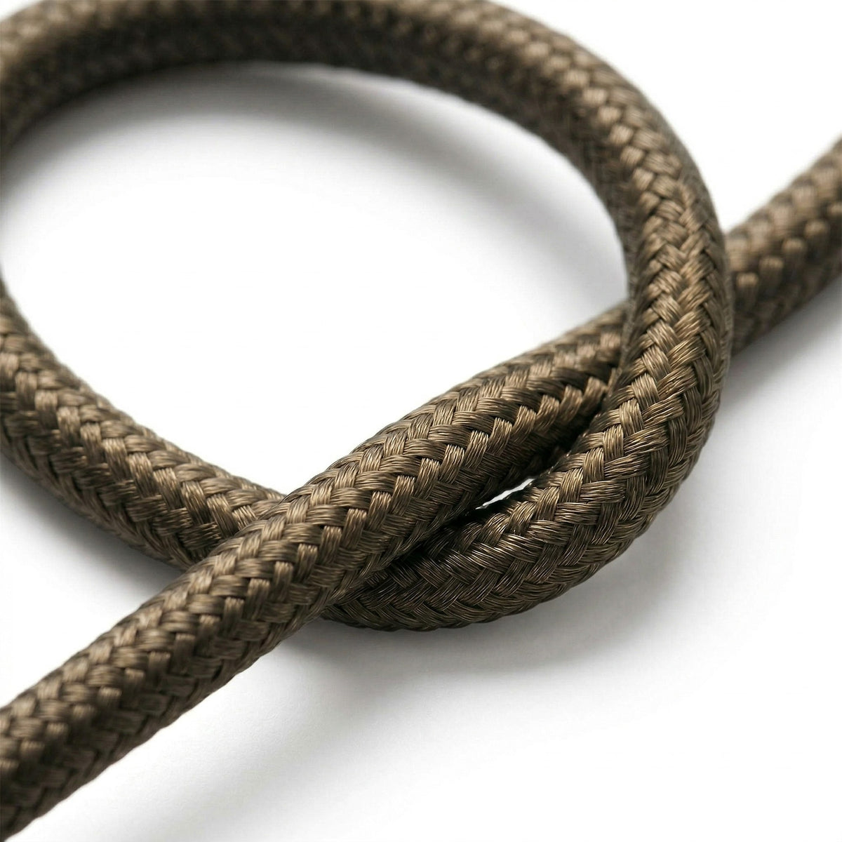 Round silk-effect fabric cable – Dark grey