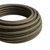 Round silk-effect fabric cable – Dark grey