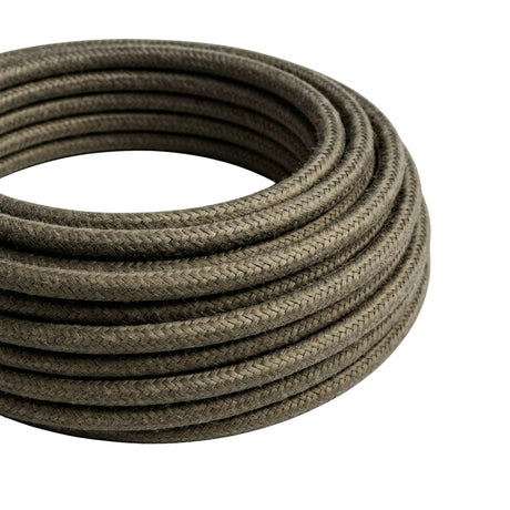 Round silk-effect fabric cable – Dark grey
