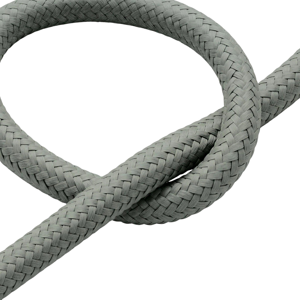 Round silk-effect fabric cable – Smoke grey