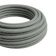 Round silk-effect fabric cable – Smoke grey