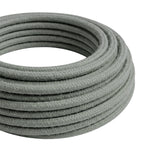 Round silk-effect fabric cable – Smoke grey