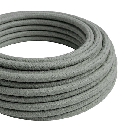 Round silk-effect fabric cable – Smoke grey
