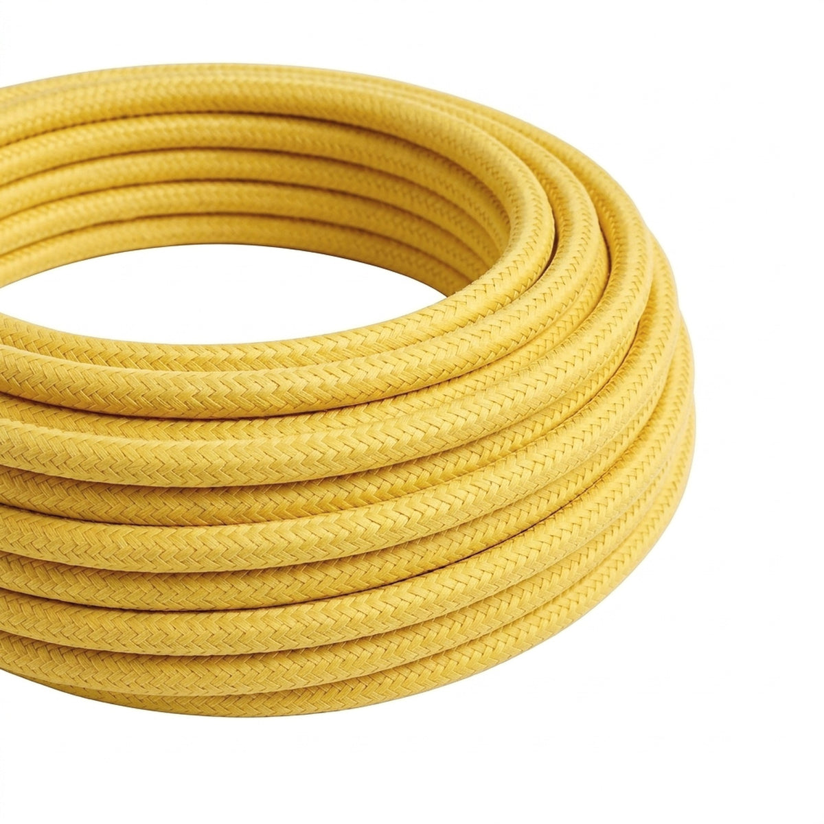 Round silk-effect fabric cable – Corn yellow