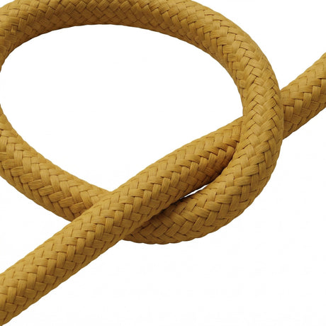 Round silk-effect fabric cable – Mustard yellow