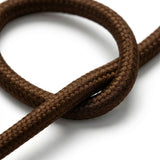 Round silk-effect fabric cable – Espresso brown