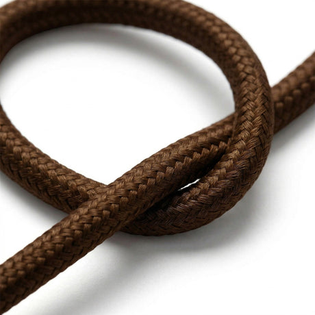 Round silk-effect fabric cable – Espresso brown
