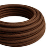 Round silk-effect fabric cable – Espresso brown