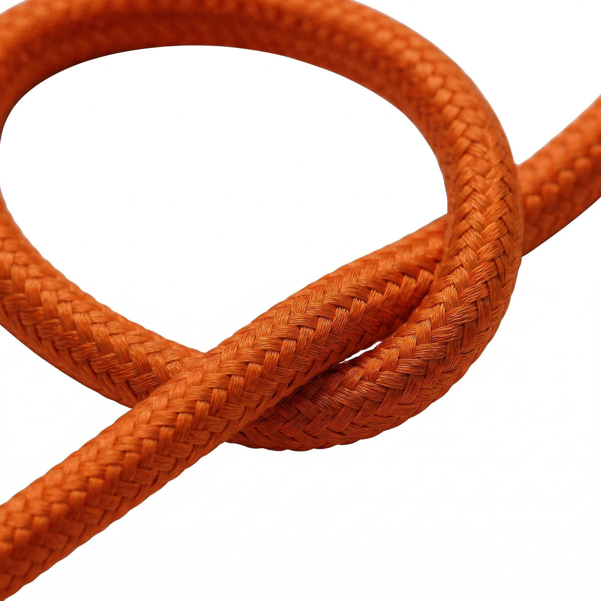 Round silk-effect fabric cable – Flame orange