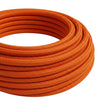 Round silk-effect fabric cable – Flame orange