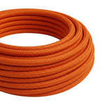 Round silk-effect fabric cable – Flame orange