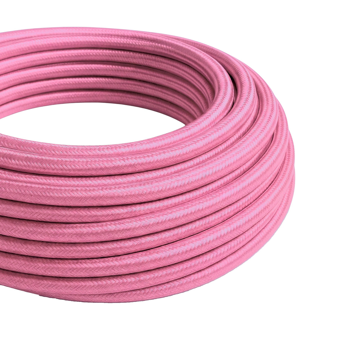 Round silk-effect fabric cable – Fuchsia pink