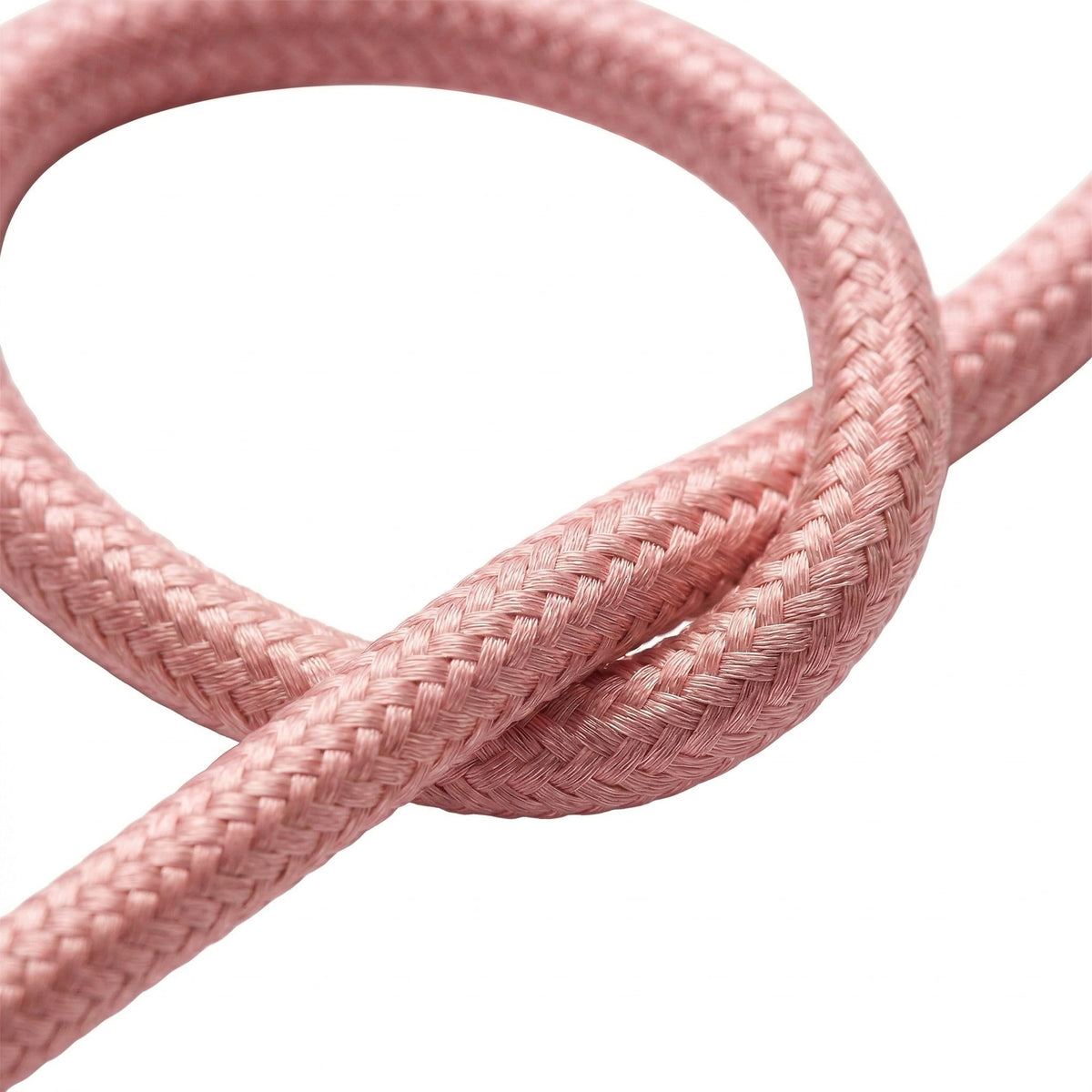 Round silk-effect fabric cable – Pale pink