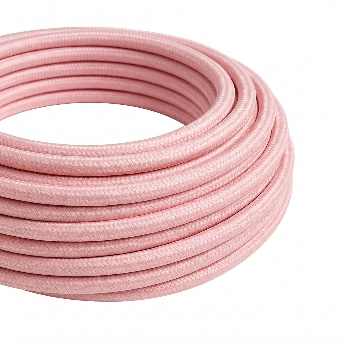 Round silk-effect fabric cable – Pale pink