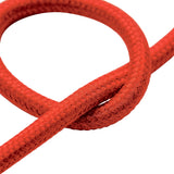 Round silk-effect fabric cable – Fire red