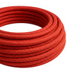 Round silk-effect fabric cable – Fire red