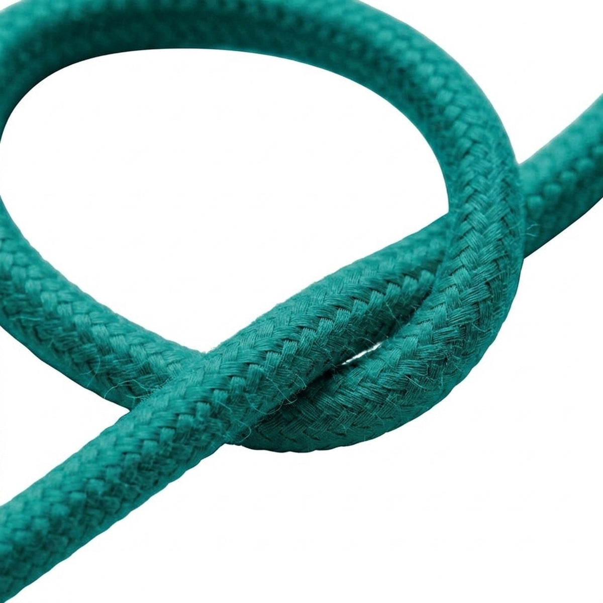 Round silk-effect fabric cable – Turquoise