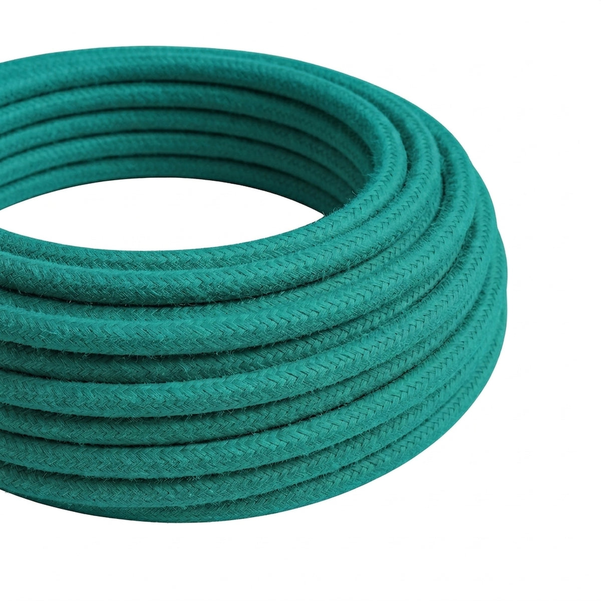 Round silk-effect fabric cable – Turquoise