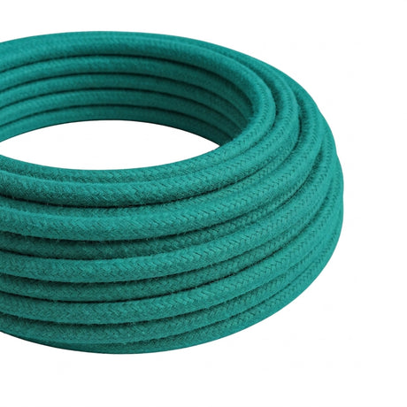 Round silk-effect fabric cable – Turquoise