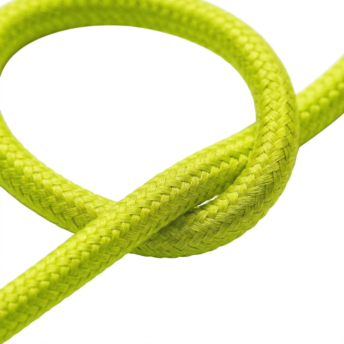 Round neon silk-effect fabric cable – Yellow