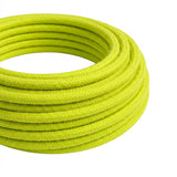 Round neon silk-effect fabric cable – Yellow