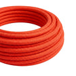 Round neon silk-effect fabric cable – Orange
