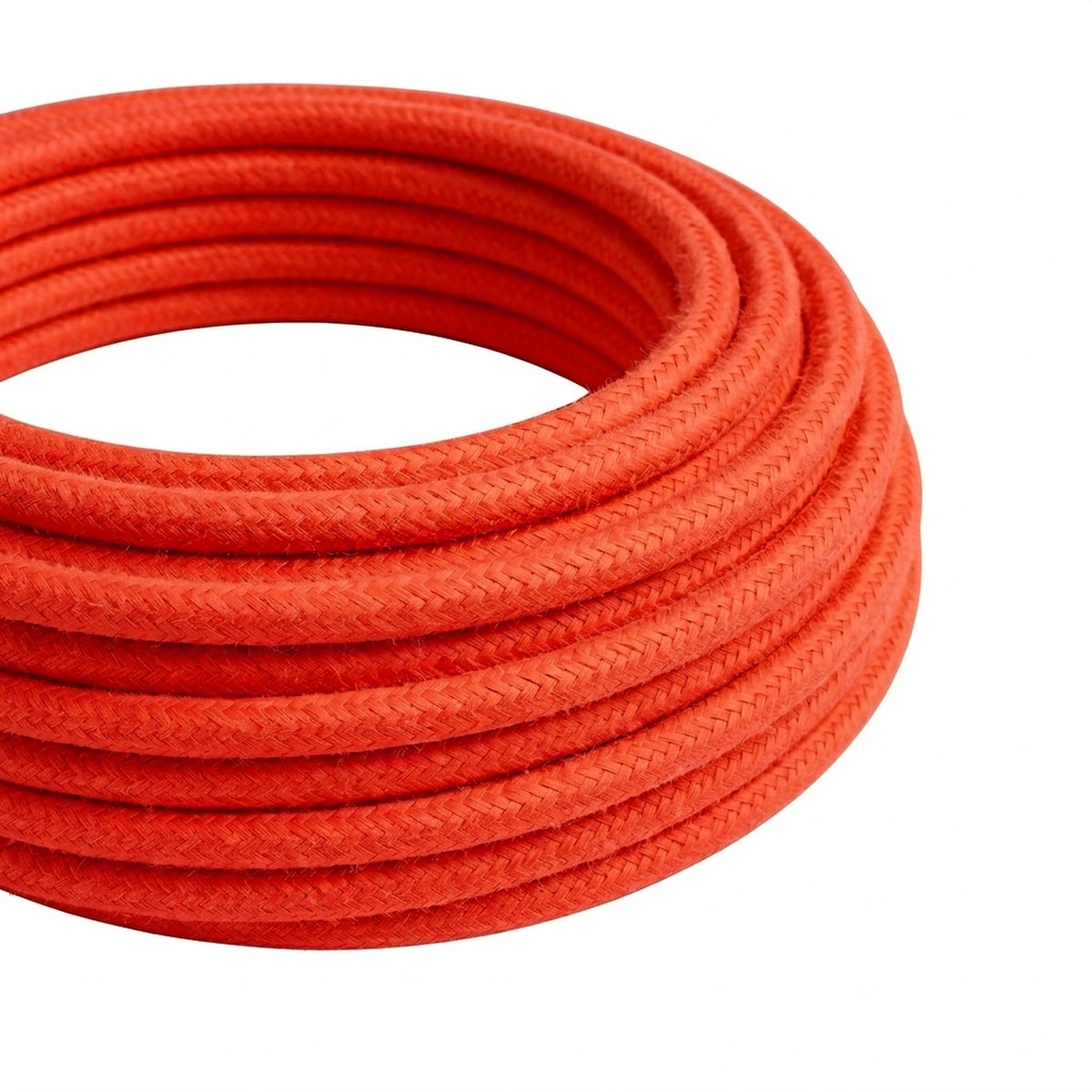 Round neon silk-effect fabric cable – Orange