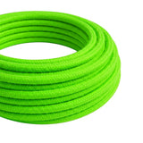 Round neon silk-effect fabric cable – Green