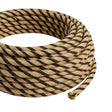 Round striped cotton and jute fabric cable – Tobacco