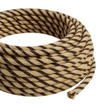 Round striped cotton and jute fabric cable – Tobacco