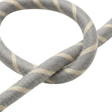 Round striped cotton and linen fabric cable – Egg custard
