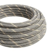 Round striped cotton and linen fabric cable – Egg custard