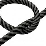 Striped silk-effect fabric cable – Graphite & charcoal black