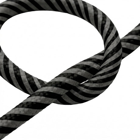 Striped silk-effect fabric cable – Graphite & charcoal black