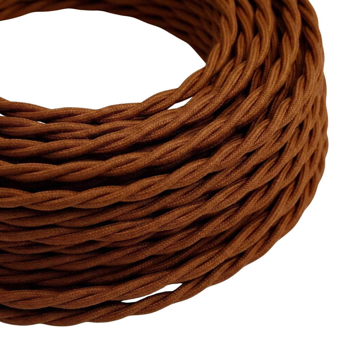 Twisted cotton fabric cable – Cinnamon brown
