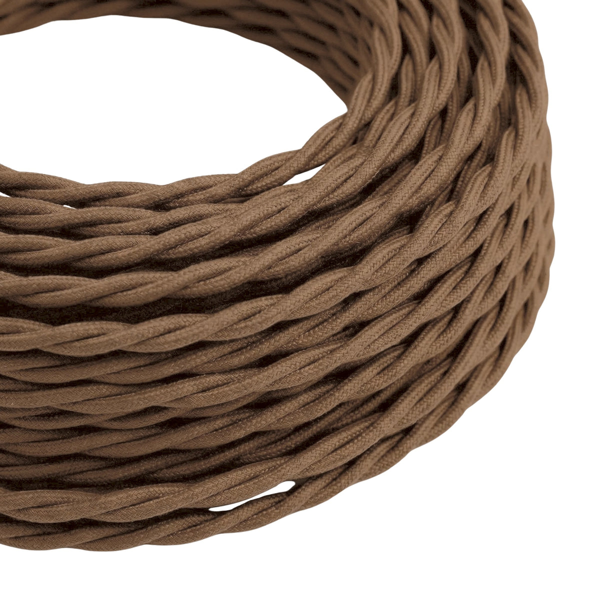 Twisted cotton fabric cable – Espresso brown