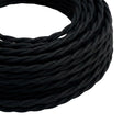 Twisted cotton fabric cable – Charcoal black