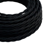 Twisted cotton fabric cable – Charcoal black